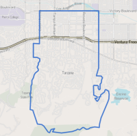 Boundaries of Tarzana as drawn by the Los Angeles Times Boundaries of Tarzana as drawn by the Los Angeles Times