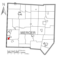 Location of Wheatland in Mercer County Location of Wheatland in Mercer County